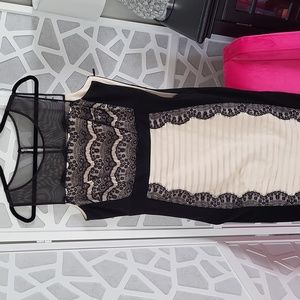 Jax cream and black cocktail dress size 14